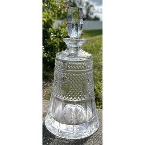 Crystal Decanter Vtg BEAUTIFUL NEW Clear Glass Bar Gift Men